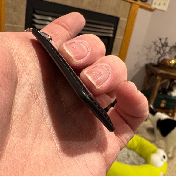 Coach Black Leather Tag small one Keychain - Picture 5 of 5